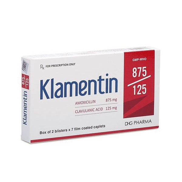 Ảnh của Klamentin 875/125 ( h 2*7 viên ) - (Amoxicilin+Acid Clavulanic)