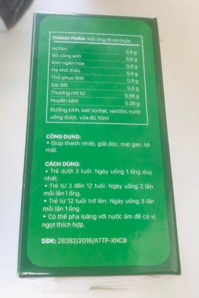 Ảnh của Ích  nhi thanh nhiệt , mát gan (Ống )- hộp 20 ống 10ml