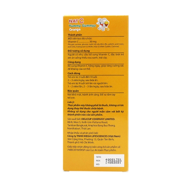 Ảnh của Kẹo dẻo bổ sung vitamin C Nat C Yummy Gummyz (125g)