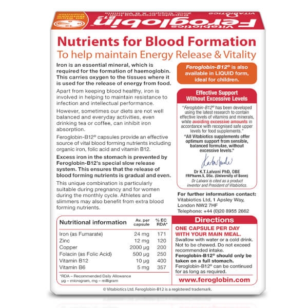 Ảnh của Viên uống bổ sung sắt và folic Feroglobin B12 - Vitabiotics