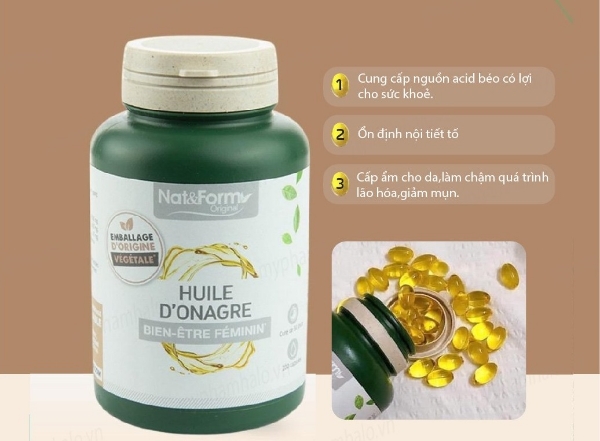 Ảnh của Viên uống hoa anh thảo NAT & FORM hàng Pháp (lọ 200 viên)