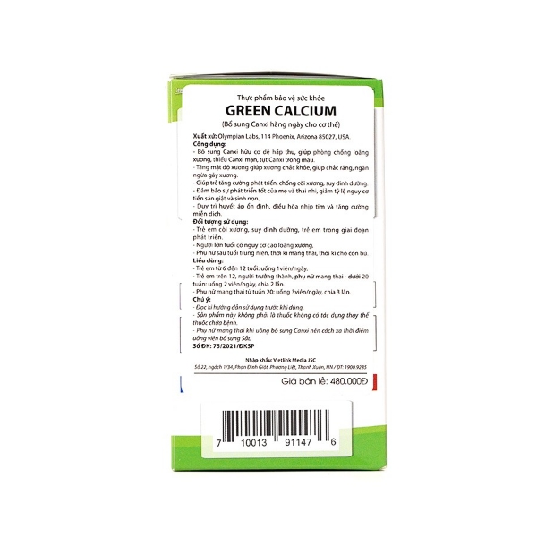 Ảnh của GREEN CALCIUM - Bổ Sung Canxi Hữu Cơ Cho Bà Bầu