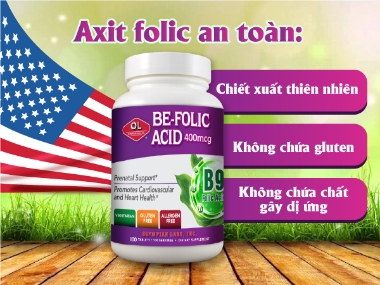 Ảnh của BE - FOLIC ACID - Bổ sung axit folic cho bà bầu ( hộp 100viên )