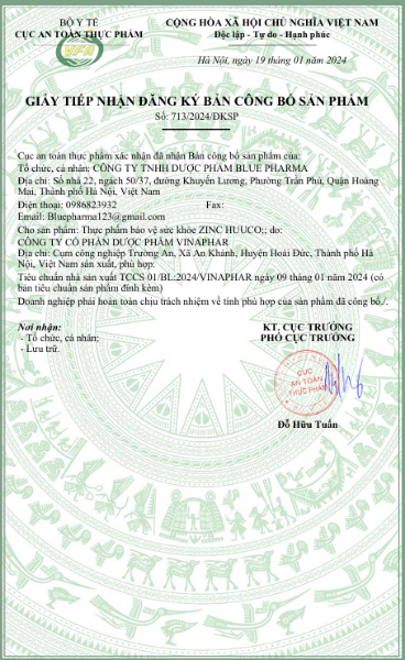 Ảnh của Siro ZnC Hữu Cơ bổ sung kẽm cho cơ thể Hộp 20 ống