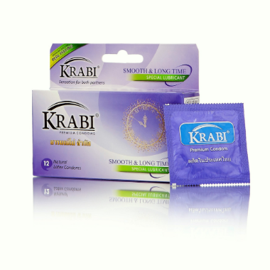 Ảnh của Bao cao su Krabi trơn mỏng và kéo dài thời gian – Smooth & Longtime Krabi Premium Condoms hàng Thái Lan Hộp 12 chiếc