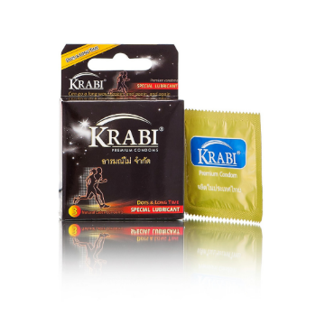Ảnh của Bao cao su Krabi có gai và kéo dài thời gian - Dots & Longtime Krabi Premium Condoms hàng Thái Lan Hộp 3 chiếc