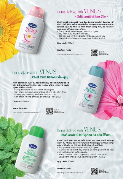 Ảnh của Dung dịch vệ sinh Venus Intimo Ultra Delicato hoa Cẩm Quỳ nhập khẩu ITALIA (Chai 200ML)