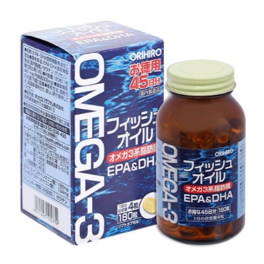 Ảnh của Viên uống Omega 3 EPA & DHA hỗ trợ não bộ và thị lực Orihiro Nhật Bản ( Hộp 180 viên )
