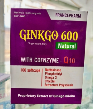 Ảnh của Viên uống Ginkgo 600 tăng cường tuần hoàn máu não Hộp 100 viên