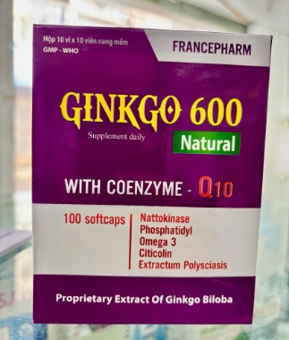 Ảnh của Viên uống Ginkgo 600 tăng cường tuần hoàn máu não Hộp 100 viên
