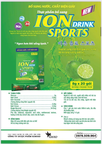 Ảnh của Ion Drink giúp bù nước và điện giải ( 3 vị cam, chanh và chanh dây) Hộp 20 gói