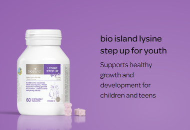 Ảnh của Viên uống bổ sung LYSINE STEP UP Bio Island - giúp trẻ ăn ngon, cao lớn (hộp 60 viên)
