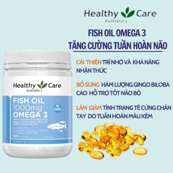 Ảnh của VIÊN DẦU CÁ OMEGA 3 1000MG HEALTHY CARE (hộp 400viên) - hàng nhập khẩu