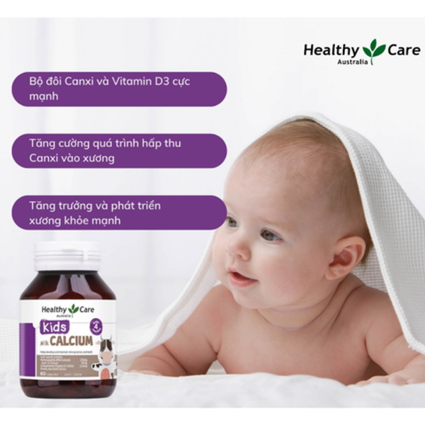 Ảnh của VIÊN UỐNG CANXI SỮA HEALTHY CARE KIDS MILK CALCIUM CHO BÉ