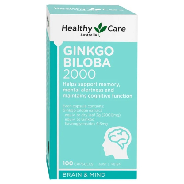 Ảnh của Viên uống Ginkgo Biloba Healthy Care Úc 2000mg (100 viên)