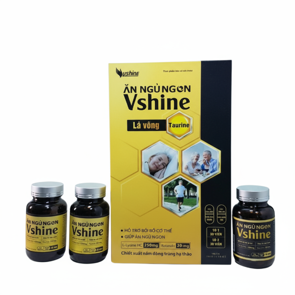 Ảnh của Viên uống hỗ trợ bồi bổ sức khỏe ĂN NGỦ NGON Vshine hộp 3 lọ x 30 viên