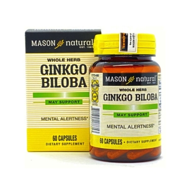 Ảnh của [HÀNG NHẬP KHẨU] Mason Natural Ginkgo Biloba hỗ trợ tuần hoàn não trí nhớ (60 viên)