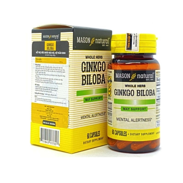 Ảnh của Mason Natural Ginkgo Biloba – Hỗ trợ tăng cường sức khỏe não bộ, cải thiện trí nhớ (lọ 60viên)