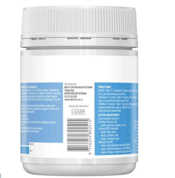 Ảnh của Viên uống Healthy Care Ultimate Omega 3-6-9 hỗ trợ bổ mắt và tim mạch (Chai 200 viên)