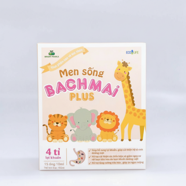 Ảnh của Men sống BẠCH MAI plus Hộp 15 ống cho bé từ sơ sinh
