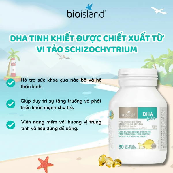 Ảnh của Viên uống Bioisland DHA For Kids Bổ Sung DHA Giúp Cải Thiện Trí Não và Thị Lực Cho Trẻ (Hộp 60 viên)