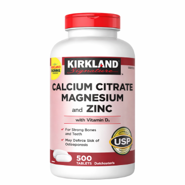 Ảnh của Kirkland Calcium Citrate Magnesium Zinc hỗ trợ xương chắc khỏe (Lọ 500 viên)