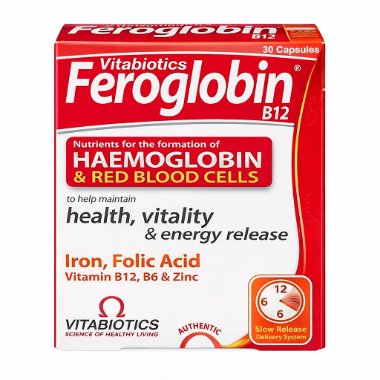 Ảnh của [HÀNG NHẬP KHẨU] Viên uống Feroglobin Capsule bổ sung sắt Vitabiotics (30 viên)