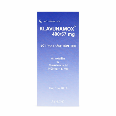 Ảnh của Klavunamox 400/57mg( Amoxicilin + Acid Clavulanic) - kháng sinh điều trị nhiễm khuẩn