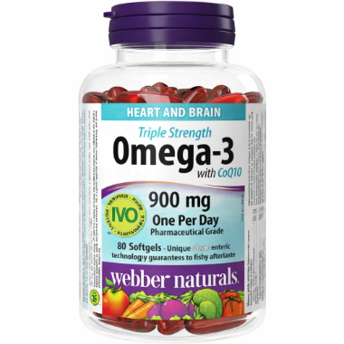 Ảnh của [HÀNG NHẬP KHẨU] Viên Uống Dầu Cá Webber Naturals Omega-3 Triple Strength 900mg Lọ 80 Viên
