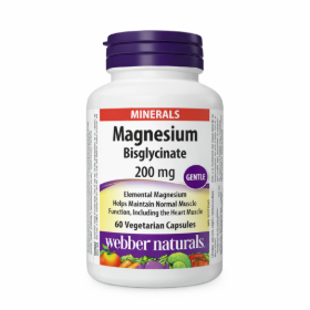 [HÀNG NHẬP KHẨU] Viên uống Webber Naturals Magnesium Bisglycinate 200mg - Hỗ Trợ Xương Răng Lọ 60v
