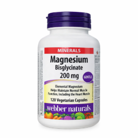 [HÀNG NHẬP KHẨU] Viên uống Webber Naturals Magnesium Bisglycinate 200mg - Hỗ Trợ Xương Răng Lọ 120v