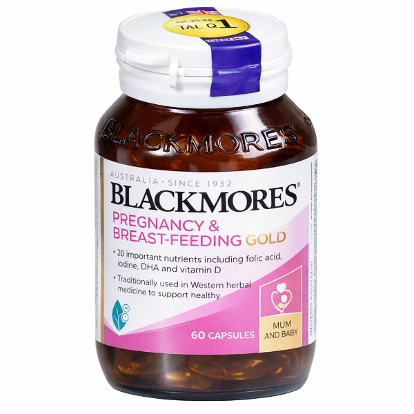 Ảnh của [HÀNG NHẬP KHẨU]Viên uống Blackmores Pregnancy & Breast-Feeding Gold cho mẹ bầu (Hộp 60 viên)