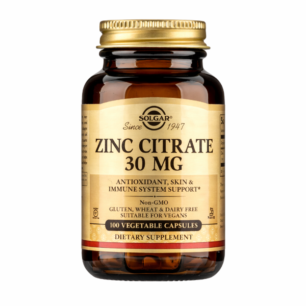 Ảnh của [HÀNG NHẬP KHẨU] Viên uống Solgar Zinc Citrate 30mg kẽm hữu cơ tăng đề kháng (100 viên)