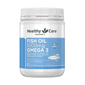 Healthy Care Omega 3 Fish Oil 1000mg – Viên Dầu Cá Hỗ Trợ Tim, Não, Thị Lực, Lọ 400 viên