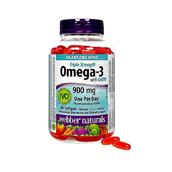 Ảnh của [HÀNG NHẬP KHẨU] Viên uống Omega-3 + CoQ10  WEBBER NATURALS Hỗ trợ tim mạch Lọ 80 viên