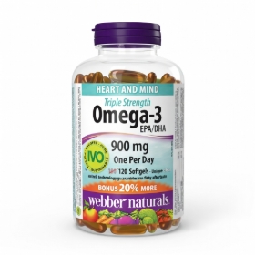 [HÀNG NHẬP KHẨU] Viên Uống Dầu Cá Webber Naturals Omega-3 Triple Strength 900mg Lọ 120 Viên