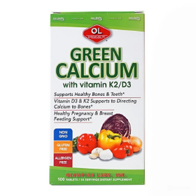 [HÀNG NHẬP KHẨU] Viên uống Green Calcium Olympian Labs 100 Viên Bổ Sung Canxi Hữu Cơ Cho Mẹ Bầu