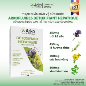 [HÀNG NHẬP KHẨU] Nước giải độc gan Arkofluides Detoxifiant Hepatique ARKOPHARMA (Hộp 20 ống)