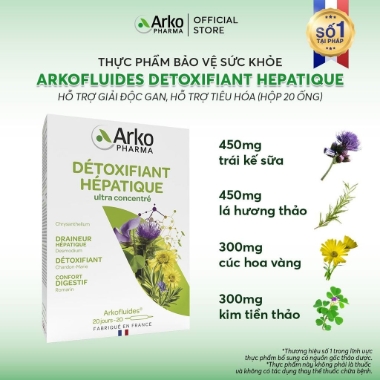 Ảnh của Nước giải độc gan Arkofluides Detoxifiant Hepatique ARKOPHARMA (Hộp 20 ống)