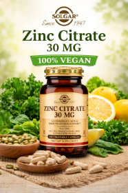 [HÀNG NHẬP KHẨU] Viên uống Solgar Zinc Citrate 30mg kẽm hữu cơ tăng đề kháng (Lọ 100 viên)