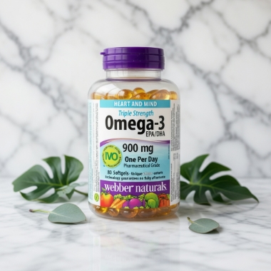 Ảnh của Webber Naturals Omega 3 Triple Strength 900mg – Viên Dầu Cá, Lọ 80 viên (Canada)