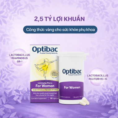 Ảnh của [HÀNG NHẬP KHẨU] Men Vi Sinh Phụ Khoa Nữ Giới Optibac For Women (Lọ 90 Viên)