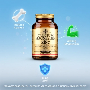 Ảnh của Solgar Calcium Magnesium Plus Zinc – Canxi Magie Kẽm Hỗ Trợ Xương, Lọ 100 viên (Mỹ)