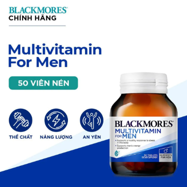 Ảnh của Multivitamin for Men Blackmores – Vitamin tổng hợp chuyên biệt tăng sinh lực nam (Lọ 50 viên)