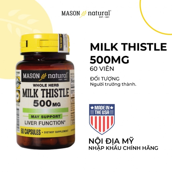 Ảnh của [HÀNG NHẬP KHẨU] Viên uống Mason Natural Milk Thistle giải độc gan (60 viên)