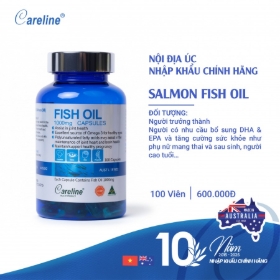 [HÀNG NHẬP KHẨU] Dầu cá hồi Đại dương Úc Careline Fish Oil 1000mg Lọ 100 viên