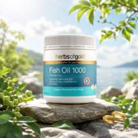 [HÀNG NHẬP KHẨU]  Fish Oil 1000mg L/200V HERBS OF GOLD Hỗ trợ tim mạch, não bộ (hộp 200viên)